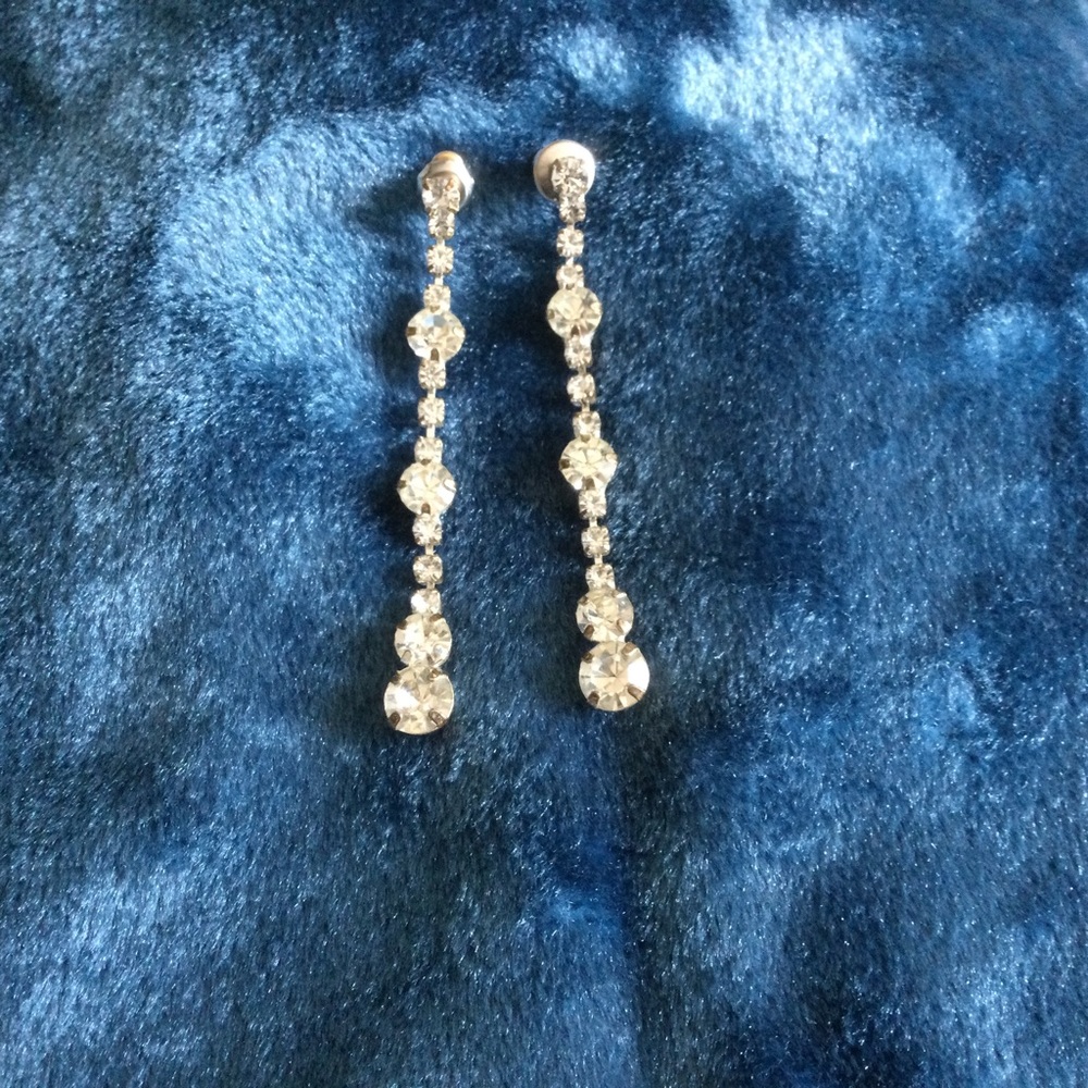Dangly Rhinestone Drop Post Earrings